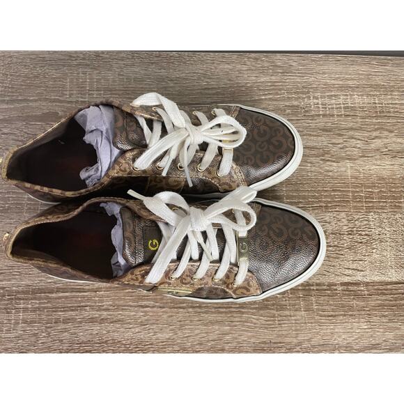 G by GUESS Brown Leopard Print Sneakers‎ Women’s 9.5M Monogram Casual Shoes - Picture 12 of 12